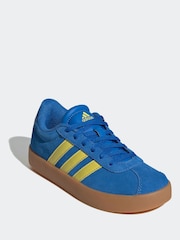 adidas Blue/Yellow VL Court 3.0 Trainers - Image 1 of 10