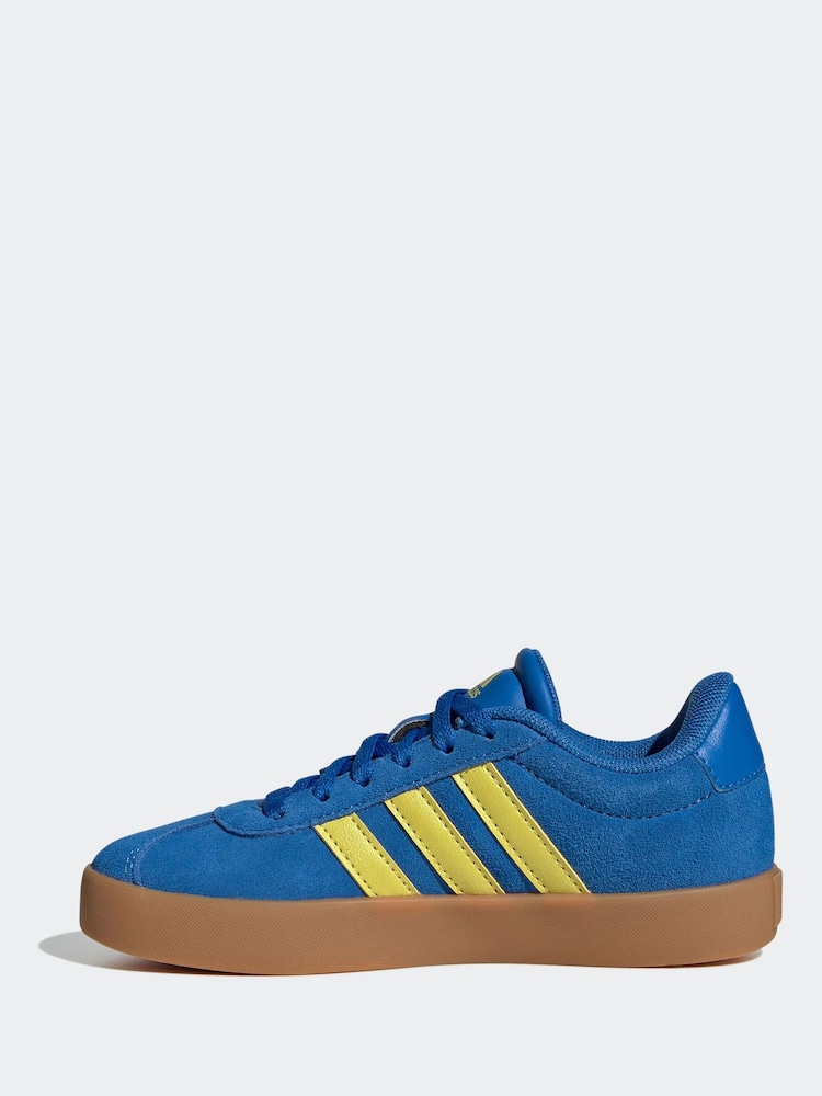 adidas Blue/Yellow VL Court 3.0 Trainers - Image 5 of 10