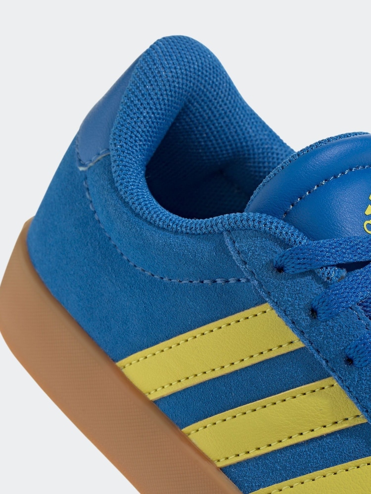 adidas Blue/Yellow VL Court 3.0 Trainers - Image 9 of 10