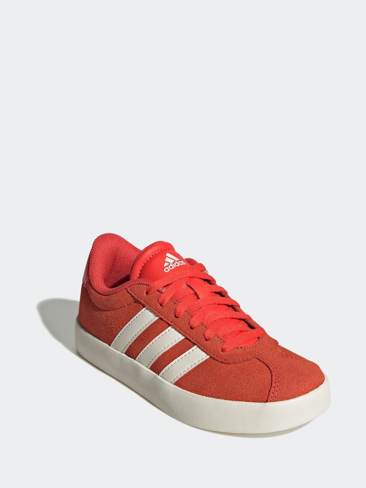 adidas Red/White VL Court 3.0 Trainers - Image 3 of 10