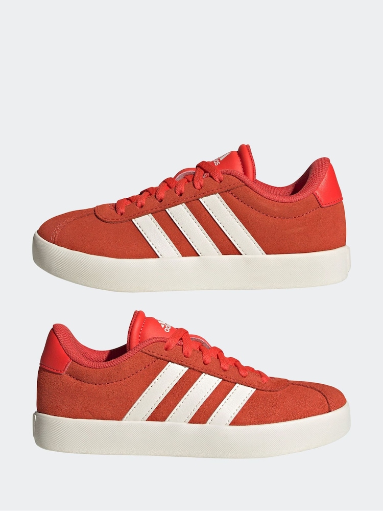 adidas Red/White VL Court 3.0 Trainers - Image 5 of 10