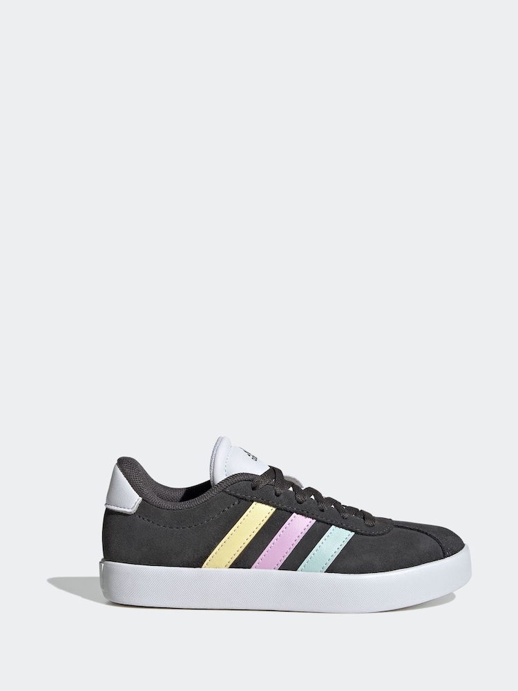 adidas Grey/Blue VL Court 3.0 Trainers - Image 1 of 9