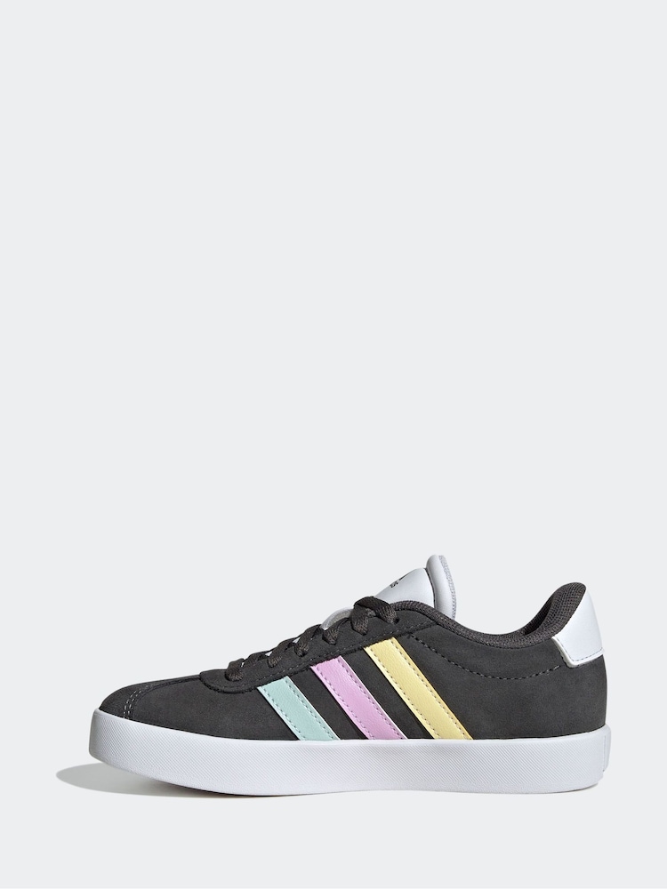 adidas Grey/Blue VL Court 3.0 Trainers - Image 2 of 9