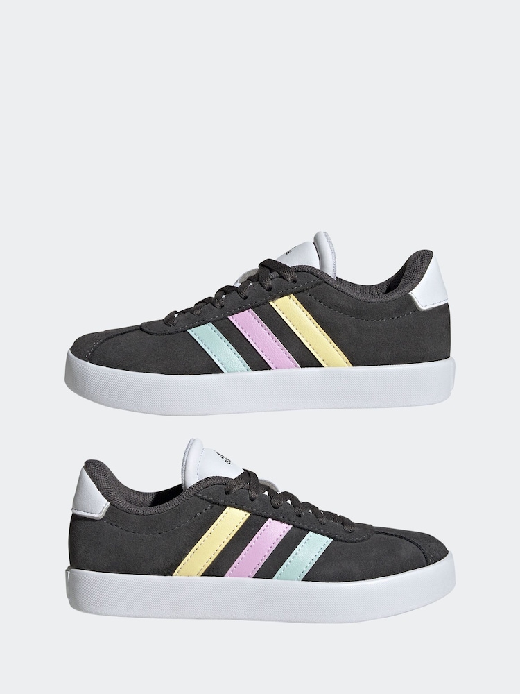adidas Grey/Blue VL Court 3.0 Trainers - Image 5 of 9