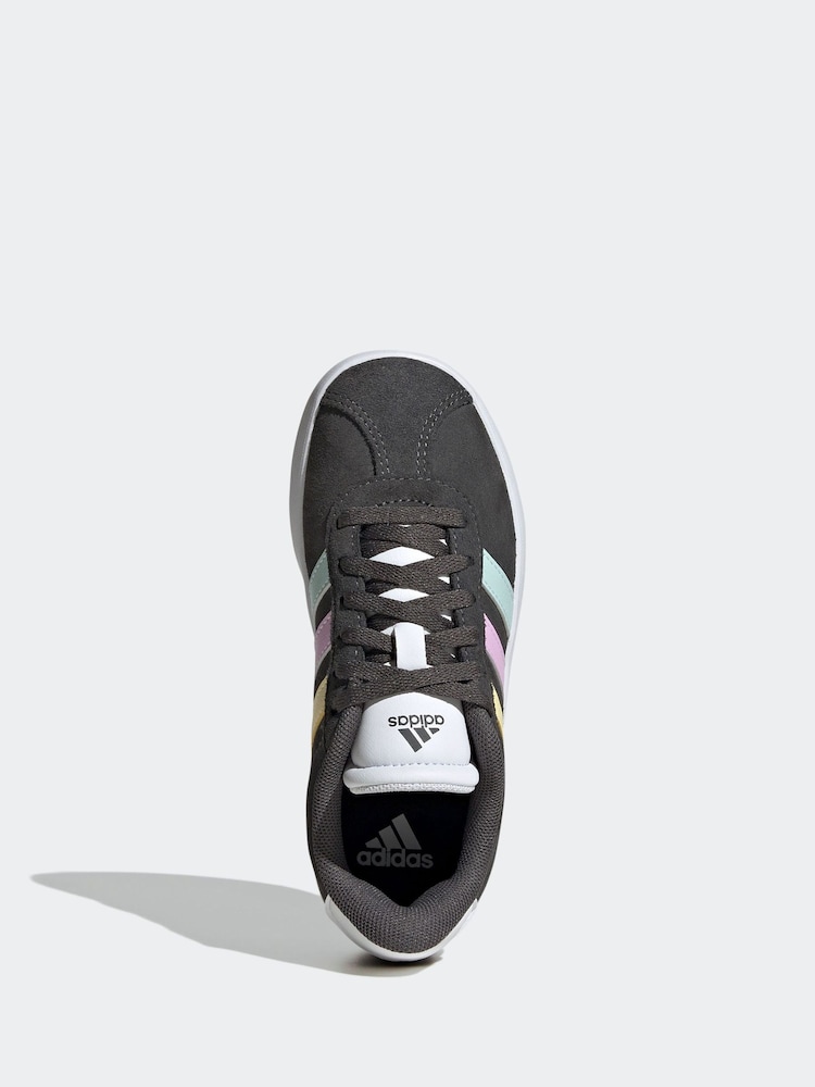 adidas Grey/Blue VL Court 3.0 Trainers - Image 6 of 9