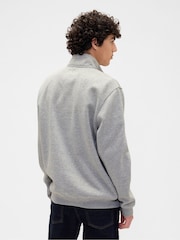Gap Grey Relaxed Logo Quarter-Zip Sweatshirt - Image 2 of 3