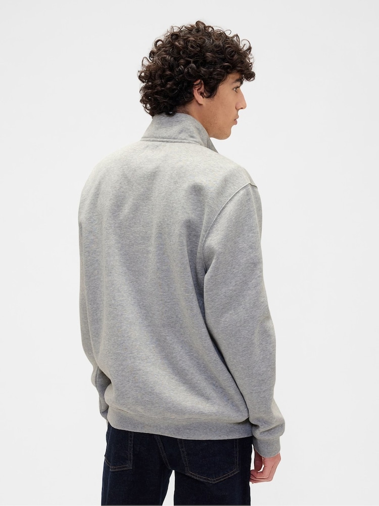 Gap Grey Relaxed Logo Quarter-Zip Sweatshirt - Image 2 of 3