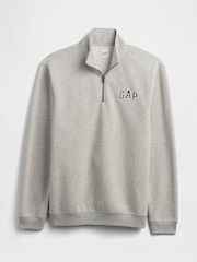 Gap Grey Relaxed Logo Quarter-Zip Sweatshirt - Image 3 of 3