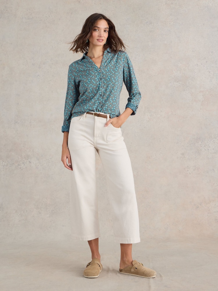 White Stuff Green Annie 100% Cotton Jersey Shirt - Image 1 of 7