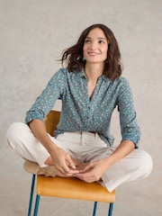 White Stuff Green Annie 100% Cotton Jersey Shirt - Image 2 of 7