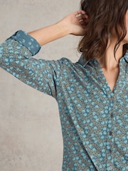White Stuff Green Annie 100% Cotton Jersey Shirt - Image 4 of 7