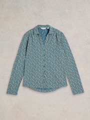 White Stuff Green Annie 100% Cotton Jersey Shirt - Image 5 of 7