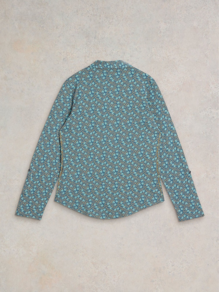 White Stuff Green Annie 100% Cotton Jersey Shirt - Image 6 of 7
