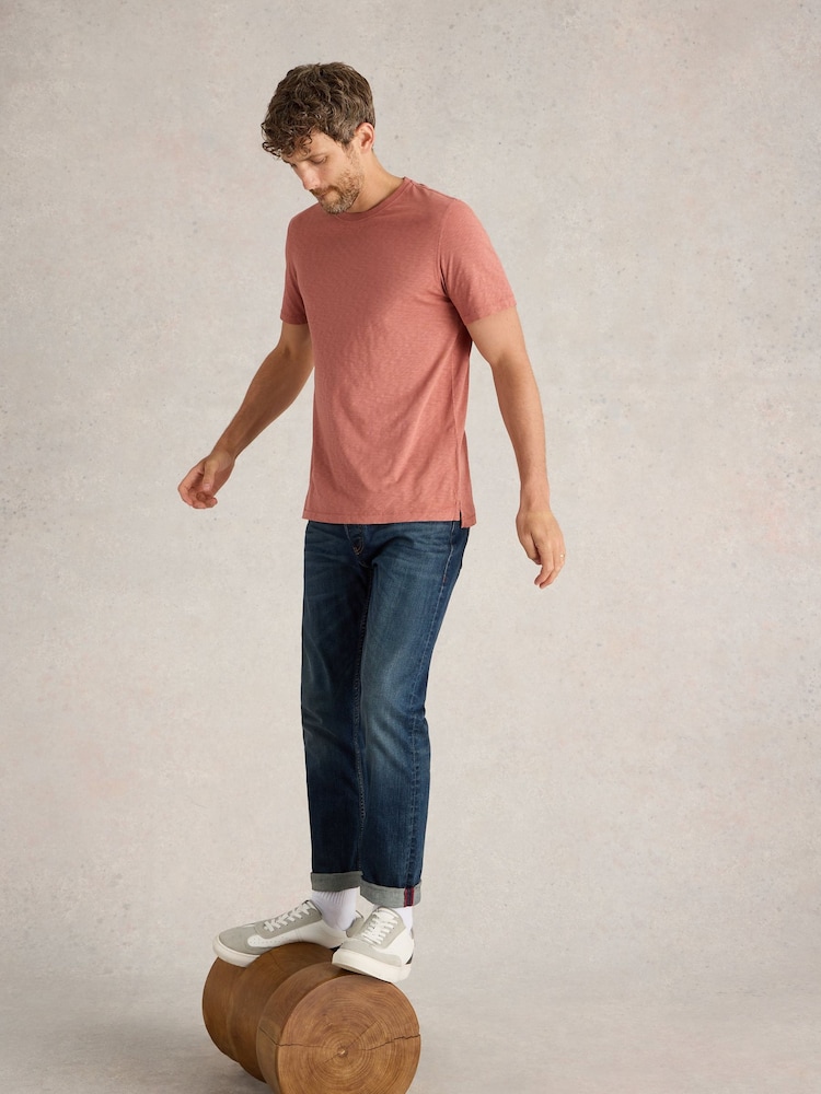 White Stuff Pink 100% Cotton Abersoch Short Sleeve T-Shirt - Image 1 of 6