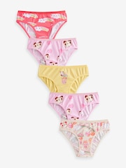 Pink/Yellow Character Bikini Briefs 5 Pack (5-16yrs) - Image 1 of 9