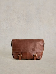 White Stuff Brown Teddy Leather Messenger Bag - Image 1 of 4