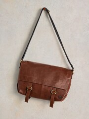White Stuff Brown Teddy Leather Messenger Bag - Image 2 of 4