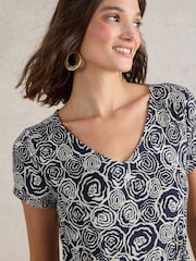 White Stuff Blue Tallie Jersey Dress - Image 3 of 6