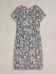 White Stuff Blue Tallie Jersey Dress - Image 5 of 6