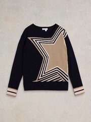 White Stuff Blue City Star Jumper - Image 5 of 6