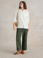White Stuff White Laurel Longline Cotton Shirt - Image 1 of 6