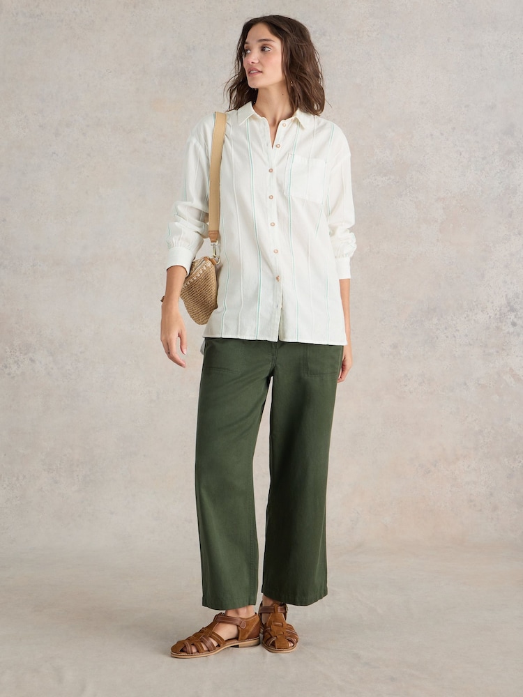 White Stuff White Laurel Longline Cotton Shirt - Image 1 of 6