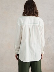 White Stuff White Laurel Longline Cotton Shirt - Image 2 of 6