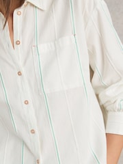 White Stuff White Laurel Longline Cotton Shirt - Image 3 of 6