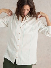 White Stuff White Laurel Longline Cotton Shirt - Image 4 of 6