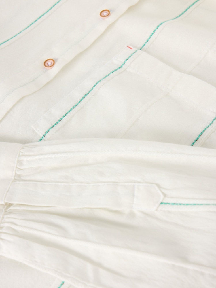 White Stuff White Laurel Longline Cotton Shirt - Image 6 of 6