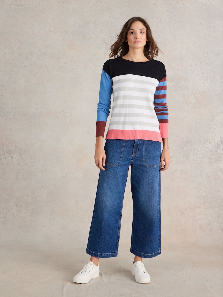 White Stuff Blue City Stripe Jumper - Image 1 of 6