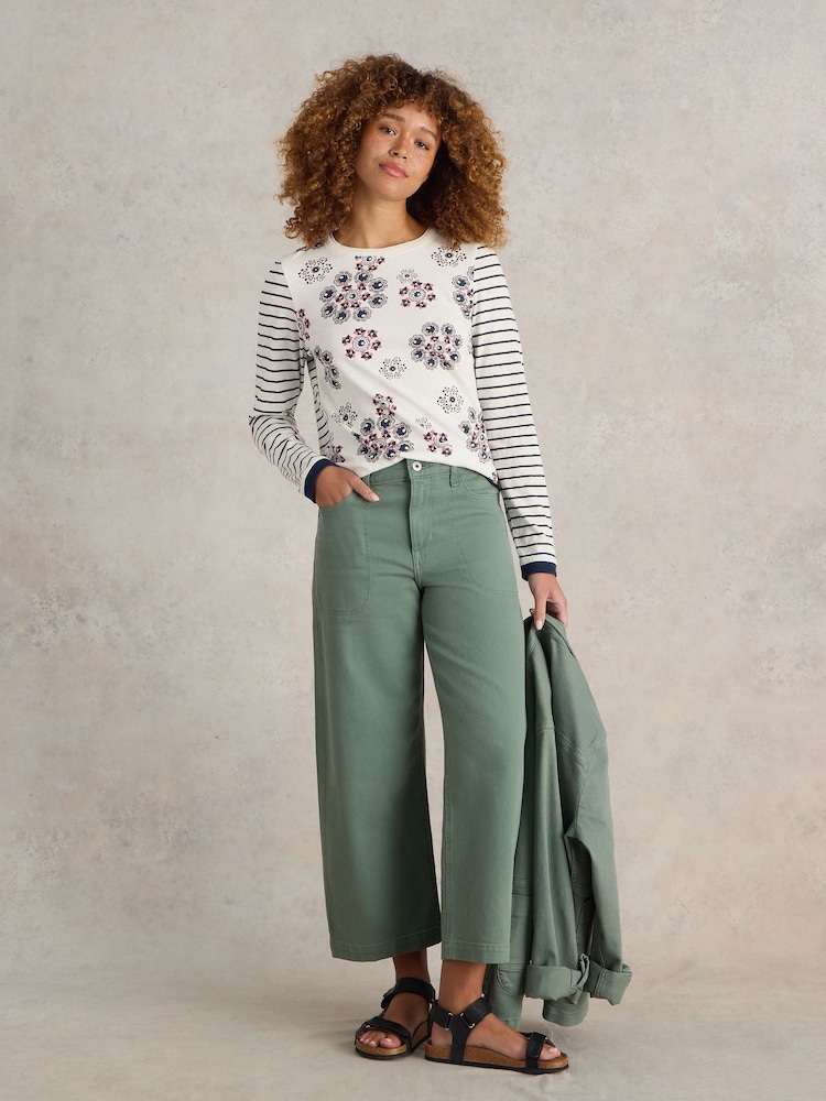 White Stuff Natural 100% Cotton Clara Long Sleeve T-Shirt - Image 1 of 6