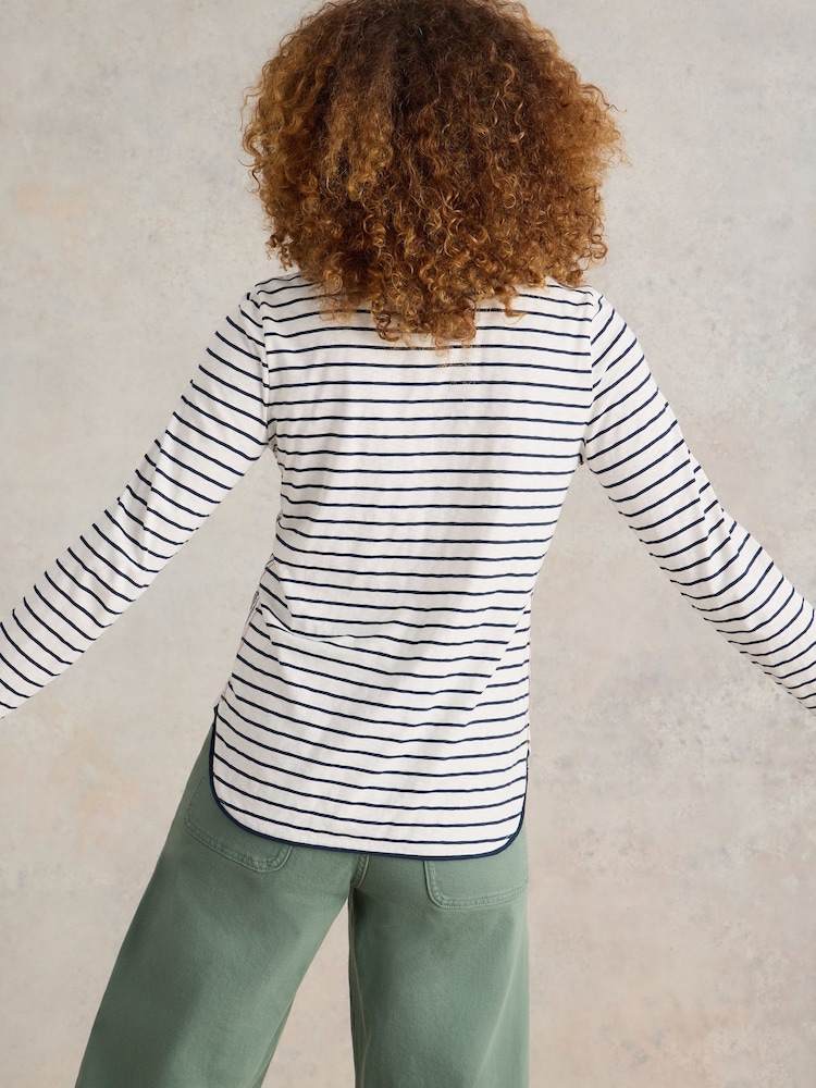 White Stuff Natural 100% Cotton Clara Long Sleeve T-Shirt - Image 2 of 6