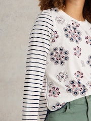 White Stuff Natural 100% Cotton Clara Long Sleeve T-Shirt - Image 4 of 6