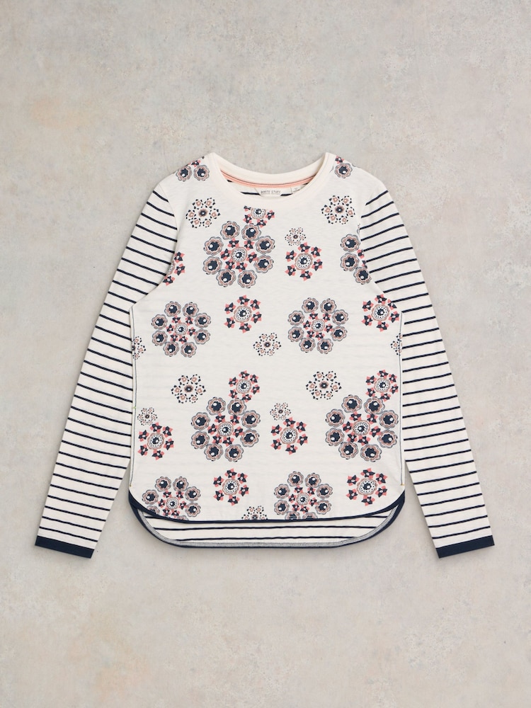 White Stuff Natural 100% Cotton Clara Long Sleeve T-Shirt - Image 6 of 6