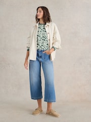 White Stuff Green 100% Cotton Clara Long Sleeve T-Shirt - Image 1 of 6