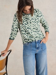 White Stuff Green 100% Cotton Clara Long Sleeve T-Shirt - Image 3 of 6