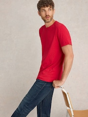 White Stuff Red 100% Cotton Abersoch Short Sleeve T-Shirt - Image 3 of 6