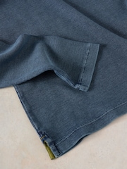 White Stuff Blue Sadie Long Sleeve Rib T-Shirt - Image 6 of 6