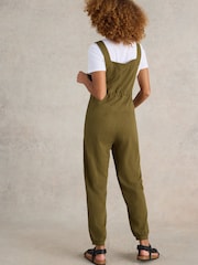 White Stuff Green Daphne Jersey 100% Cotton Dungaree - Image 2 of 6