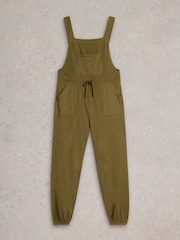 White Stuff Green Daphne Jersey 100% Cotton Dungaree - Image 5 of 6