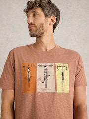White Stuff Pink 100% Cotton Bike Graphic T-Shirt - Image 4 of 6