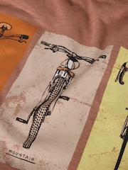 White Stuff Pink 100% Cotton Bike Graphic T-Shirt - Image 6 of 6