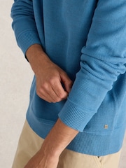 White Stuff Blue Attadale Crew Neck Jumper - Image 4 of 6