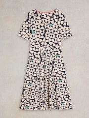 White Stuff Blue/Pink Madeline Jersey Dress - Image 5 of 6
