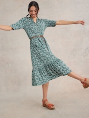 White Stuff Green Naya Jersey Dress - Image 1 of 6