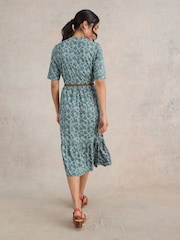 White Stuff Green Naya Jersey Dress - Image 3 of 6