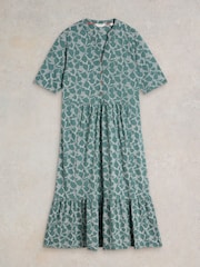 White Stuff Green Naya Jersey Dress - Image 5 of 6