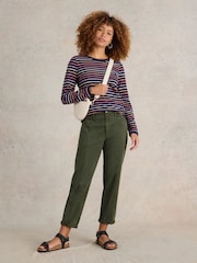 White Stuff Blue 100% Cotton Clara Stripe Long Sleeve T-Shirt - Image 2 of 6