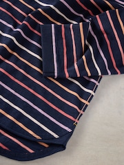 White Stuff Blue 100% Cotton Clara Stripe Long Sleeve T-Shirt - Image 6 of 6